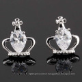 Zircon Stone Mosaic Exquisite Gilded Crown Zircon Earrings